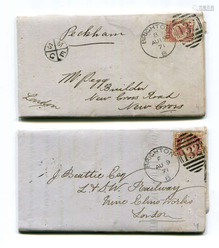 A Great Britain group of four wrappers with 1870-79 ½d used ...