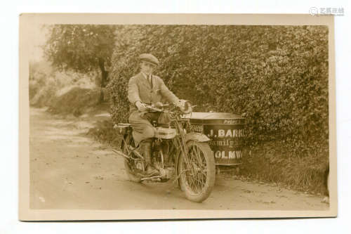 MOTORCYCLES. A collection of 61 postcards, photographs and r...