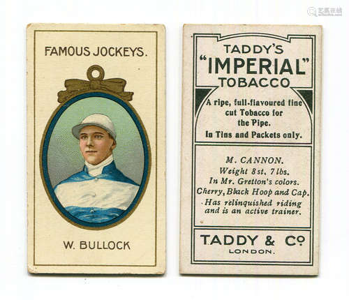 A set of 25 Taddy 'Famous Jockeys (with frame)' cigarette ca...