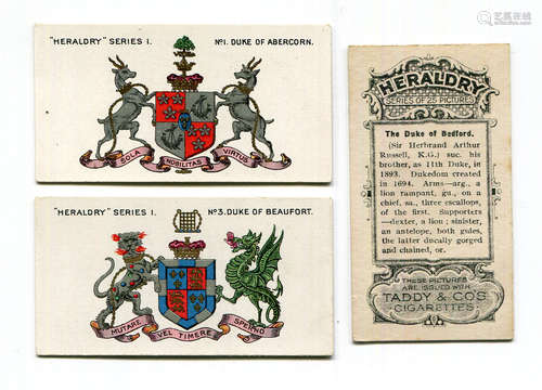 A set of 25 Taddy 'Heraldry Series' cigarette cards circa 19...