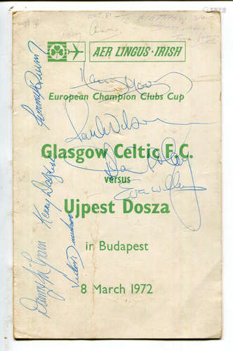 AUTOGRAPHS. An Aer Lingus menu for the European Champion Clu...