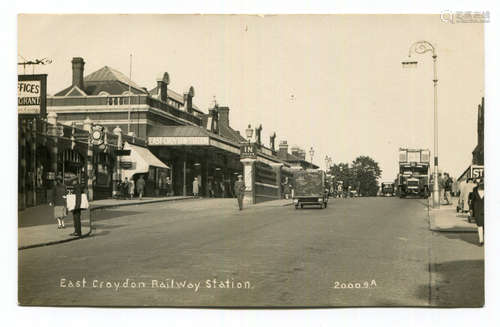 A collection of 16 postcards of railway stations in the Lond...