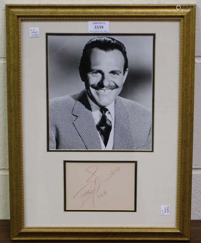 AUTOGRAPHS. An album leaf signed by Terry Thomas and dated 1...