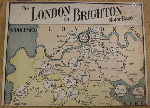 GAME. A colour printed folding 'The London to Brighton Motor...