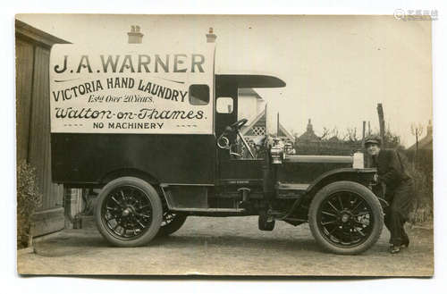 A pair of photographic postcards of commercial vehicles from...