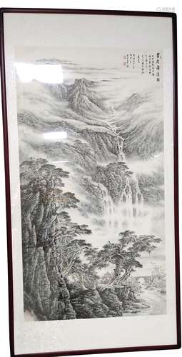 髯翁 髯翁 山水画 云岭飞瀑图（匾）