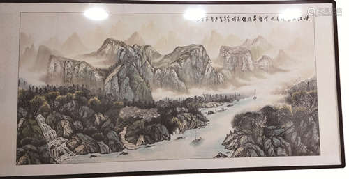 山水画 （峡江山色） （匾）