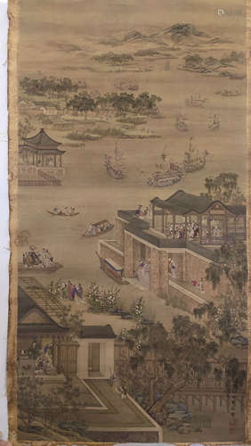 郎世宁 清代 郎世宁 山水人物画