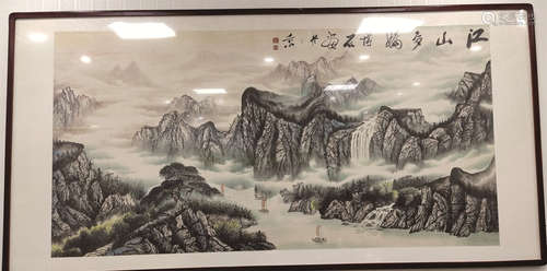 博石 博石 山水画 （江山多娇）（匾）