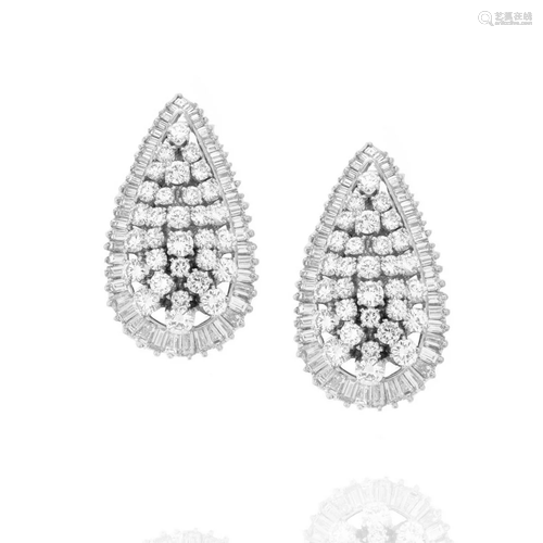 Diamond and Platinum Earrings