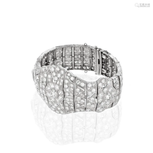 Art Deco Diamond and Platinum Bracelet