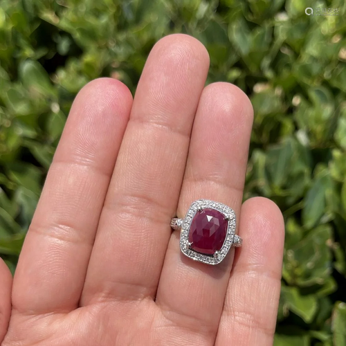 Ruby, Diamond and 18K Ring