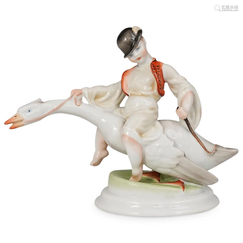 Large Herend Porcelain Figurine