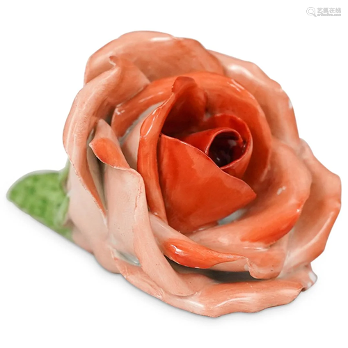 Herend Porcelain Rose Place Card Holder