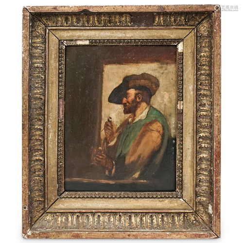 Antique Oil on Board Painting