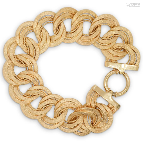 Italian 14k Gold Satin Link Bracelet