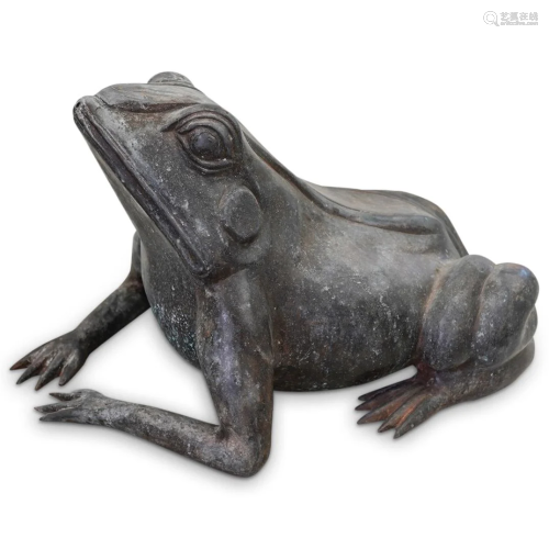 Vintage Cast Metal Frog Fountain