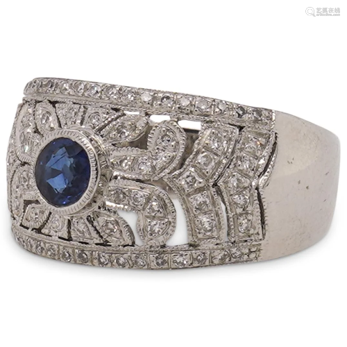 Levian 18k Sapphire and Diamond Ring