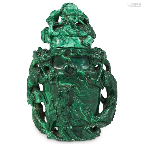 Malachite Carved Snuff Bottle