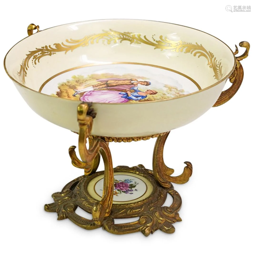 Sevres French Bronze Ormolu Mounted Bowl