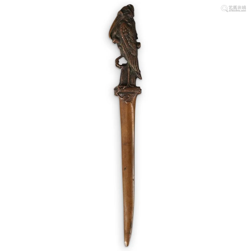 E. T. Hurley Bronze Figural Letter Opener