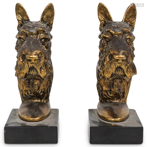 (2 Pc) Pair of Scottie Terrier Dogs Bookends