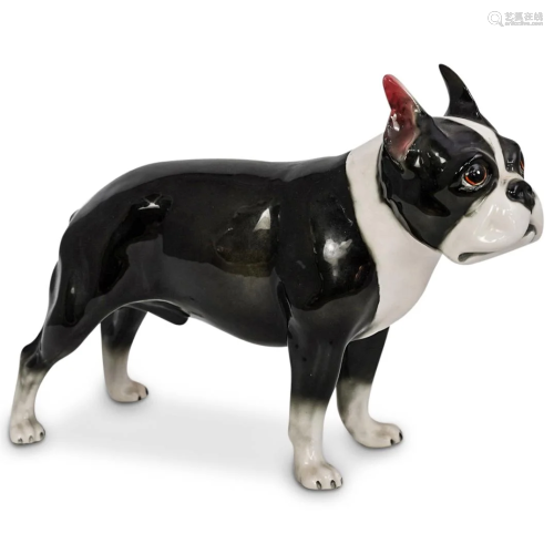 Hutschenreuther Style Boston Terrier Dog Porcelain