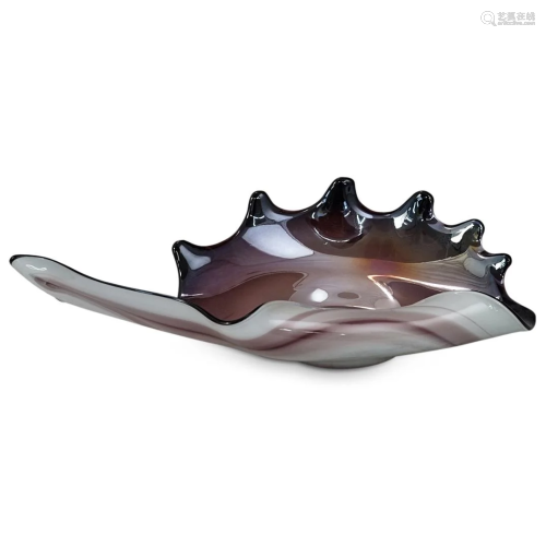 Murano Glass Centerpiece Shell Bowl