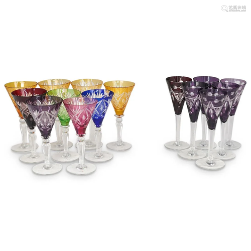 (15 Pc) Bohemian Crystal Stemware Set