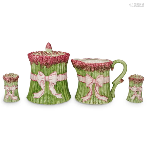 (4 Pc) Fitz & Lloyd Glazed Porcelain Set