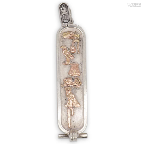 Sterling Silver and Gold Egyptian Pendant