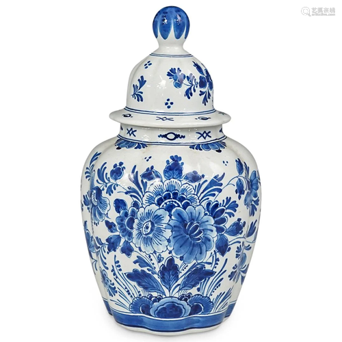 Blue Delft Porcelain Lidded Jar