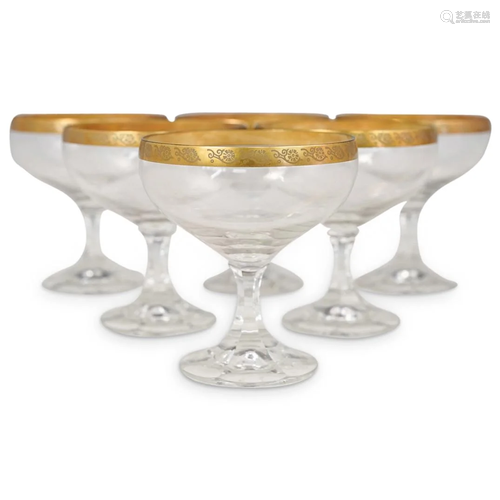 (6 Pc) Parcel Gilt Stemware Set