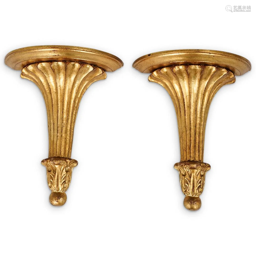 Italian Gilt Wood Wall Shelves Brackets