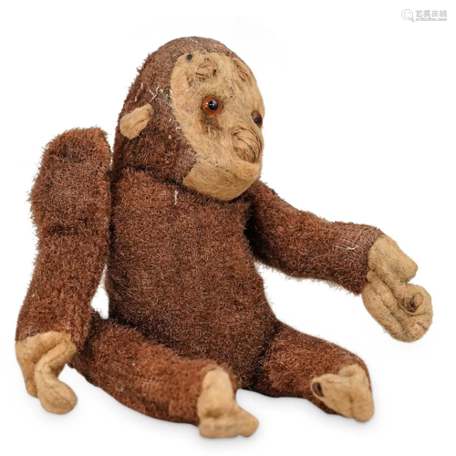 Early Mohair Straw Stuffed Monkey