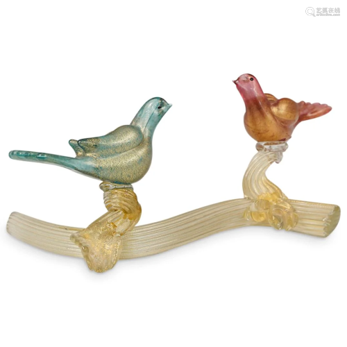 Murano Art Glass Dove Birds Figurine