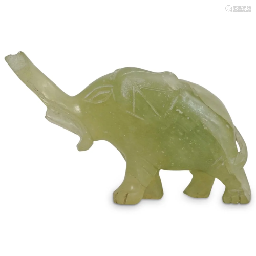 Green Jade Elephant Figurine