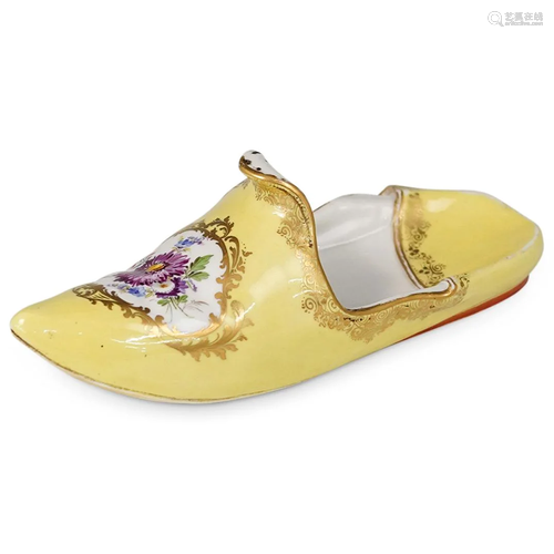 Antique Meissen Porcelain Slipper Shoe Figurine