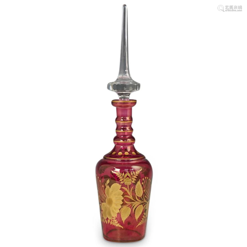 Moser Style Crystal Cut Decanter