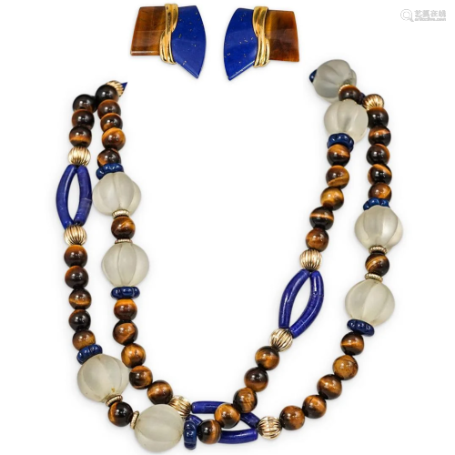 (3 Pc) Semi Precious Stone Jewelry Suite