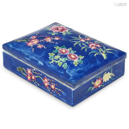 19th Cent. Chinese Porcelain Famille Rose Scholars Box