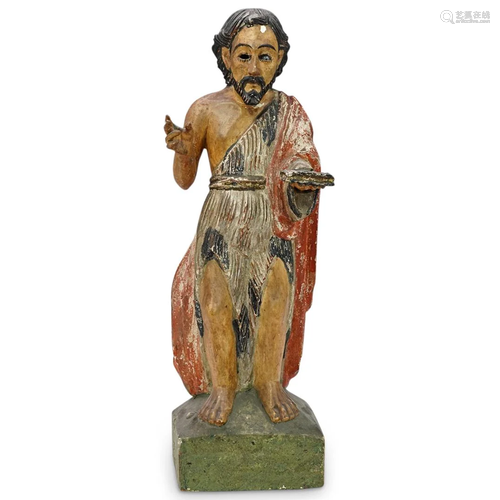 19th Cent. Santos Wood Christ Carving