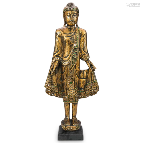 Gilt Wood Carved Buddhist Goddess
