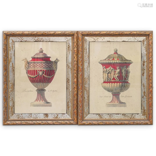 Pair Antonini Urn Colored Prints