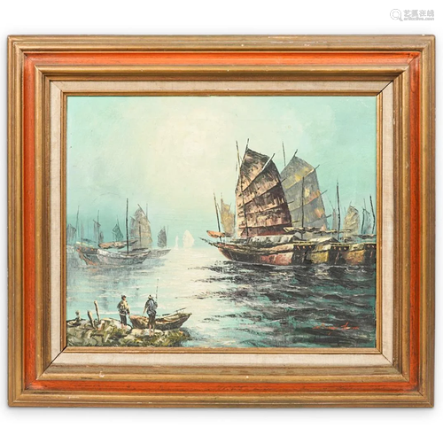 Vintage Nautical Acrylic Painting