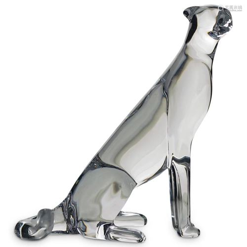 Baccarat Crystal Cheetah Figurine by Loet Vanderveen