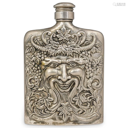 Godinger Silver Plated Bacchus Flask