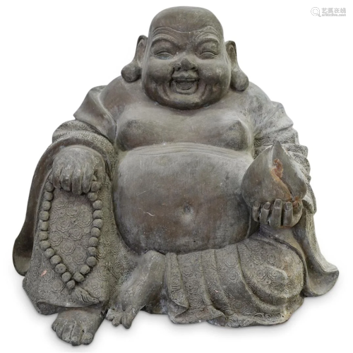 Antique Cast Metal Garden Buddha