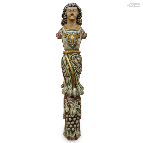 Antique Carved Wooden Figural Bowsprit