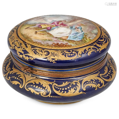 Sevres Signed Porcelain Lidded Box